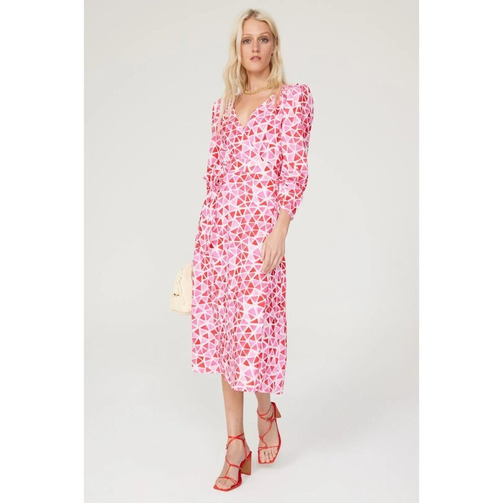 Area Stars Diamond Wrap Dress in Pink